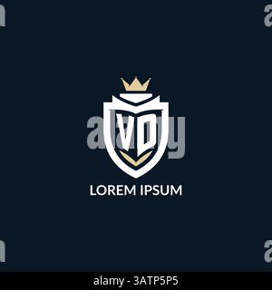 Lettre initiale VD Shield et style logo couronne, logo de l'équipe esport design graphique vecteur d'inspiration Illustration de Vecteur