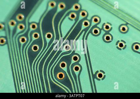 Une carte de circuit imprimé, un plan macro Banque D'Images