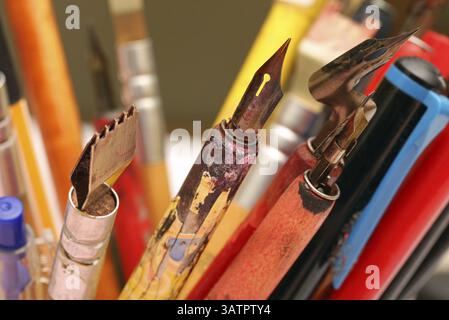 Plumes et stylos Banque D'Images