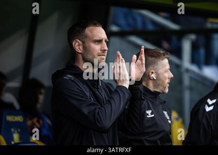 Broendby, Danemark. 18 avril 2025. Frederik Birk, entraîneur-chef de Broendby, EST vu lors du match de Superliga 3F entre Broendby IF et FC Nordsjaelland au Broendby Stadion à Broendby. Crédit : Gonzales photo/Alamy Live News Banque D'Images