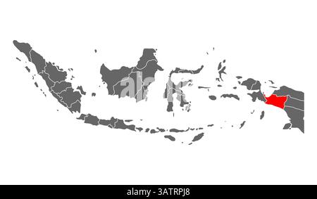 Indonésie détail de la forme de la carte de la Papouasie centrale, illustration vectorielle de symbole de concept graphique Flat Web . Illustration de Vecteur