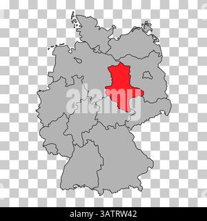 Allemagne carte icône de Saxe-Anhalt, géographie vide concept, illustration vectorielle d'arrière-plan graphique isolée . Illustration de Vecteur