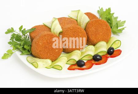 Côtelettes de viande rondes en panure - aliments préparés Banque D'Images