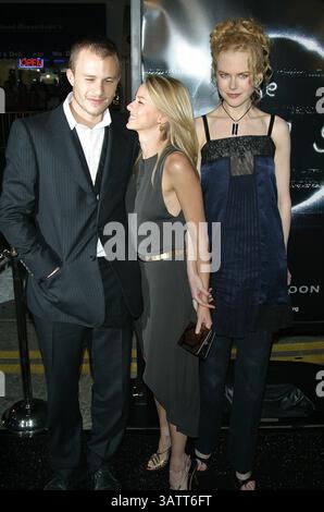 1 janvier, 1980 - La Californie, USA - Heath Ledger et Naomi Watts Nicole Kidman ..K26614MONSIEUR ''Le RING'' Projection spéciale.MANN BRUIN THEATRE, Westwood, CA.OCT. 09 2002. MILAN RYBA/ 2002.(Image Crédit : © Globe Photos/ZUMAPRESS.com) Banque D'Images