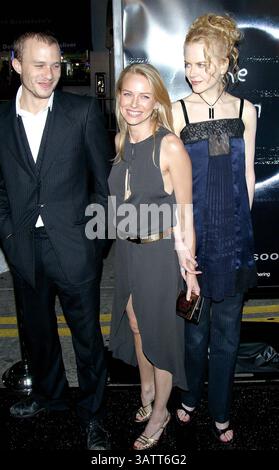 1 janvier, 1980 - La Californie, USA - Heath Ledger et Naomi Watts Nicole Kidman ..K26614MONSIEUR ''Le RING'' Projection spéciale.MANN BRUIN THEATRE, Westwood, CA.OCT. 09 2002. MILAN RYBA/ 2002.(Image Crédit : © Globe Photos/ZUMAPRESS.com) Banque D'Images