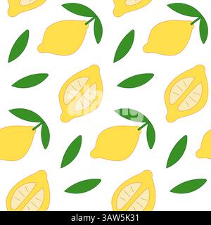 Motif sans couture citron. Motif citron juteux. Illustration de Vecteur