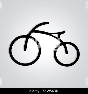Icône unique de cadre de vélo et logo de cycle avec fond argenté. Illustration vectorielle Illustration de Vecteur