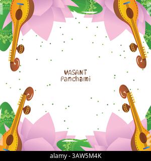 Vasant Panchami Saraswati Puja Festival illustration vectorielle Illustration de Vecteur