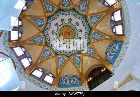 Dôme, intérieur, Recinto Modernista de Sant Pau, Art Nouveau, par Lluís Domènech i Montaner, Hospital de la Santa Creu i Sant Pau, Patrimoine mondial par une Banque D'Images