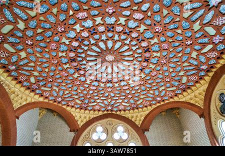 Carreaux de plafond, intérieur, Recinto Modernista de Sant Pau, Art Nouveau, par Lluís Domènech i Montaner, Hospital de la Santa Creu i Sant Pau, World Herita Banque D'Images