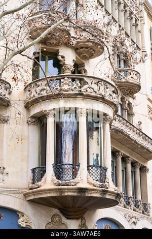 Casa Lleó Morera, par l'architecte Lluís Domènech i Montaner, Barcelone, Catalogne, Espagne, Europe Banque D'Images