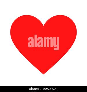 Symbole de cœur rouge Valentine, isolé sur fond blanc Illustration de Vecteur