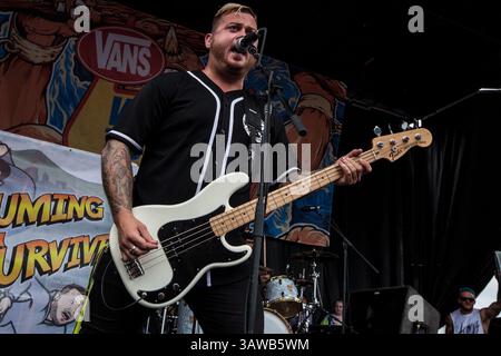 25 juin 2016 - San Antonio, Texas, États-Unis - Emputing We Survive se produit au Warped Tour 2016 à San Antonio, Texas, le 25 juin 2016 (crédit image : © Michael Mullenix via ZUMA Wire) Banque D'Images
