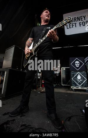 25 juin 2016 - San Antonio, Texas, USA - New Found Glory se produit au Warped Tour 2016 à San Antonio, Texas, le 25 juin 2016 (06/25/16). Photo de CHAD GILBERT. (Crédit image : © Michael Mullenix via ZUMA Wire) Banque D'Images