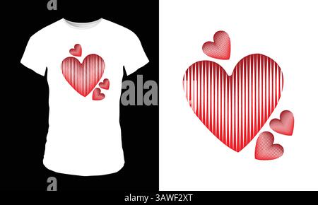 Autocollant T-shirt Saint-Valentin Illustration de Vecteur