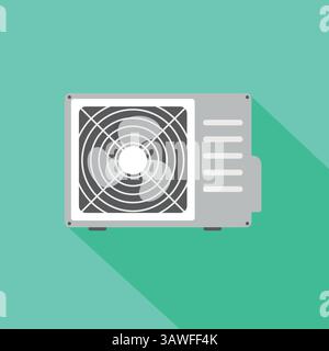 Icône vecteur AC. Icône de refroidissement du logo de la paroi de température divisée du climatiseur Illustration de Vecteur