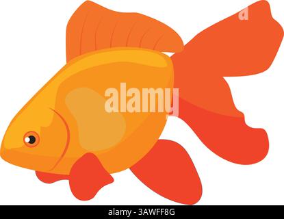 icône de dessin animé de poisson rouge conception isolée Illustration de Vecteur