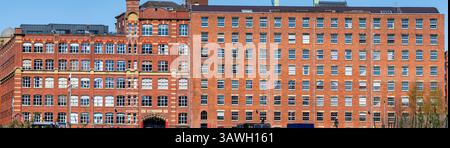 Image panoramique du bâtiment Royal Mills à Ancoats - Manchester, Royaume-Uni Banque D'Images