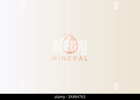 Mineral Beauty logo Water Drop concept Business produit féminin soins de la peau cosmétique Pure et santé Illustration de Vecteur