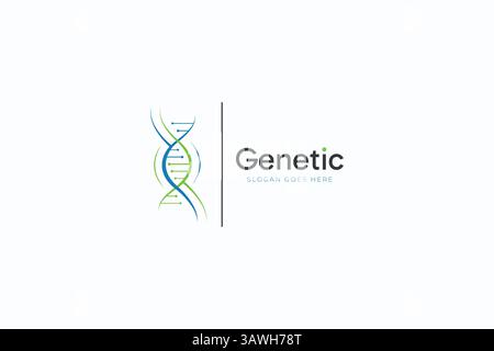 Logo génétique Business Science Medical Health Research Sign symbole Illustration de Vecteur