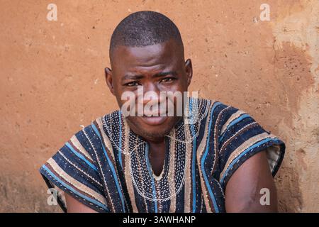 Ghana, Mognori Village Man. Banque D'Images