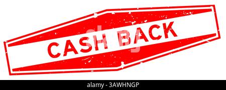 Grunge rouge cash back mot HEXAGON Rubber Seal timbre sur fond blanc Illustration de Vecteur