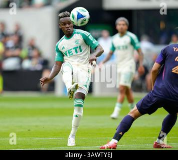 Austin, Texas, États-Unis. 19 avril 2025. L'attaquant de l'Austin FC JADER OBRIAN (7) lors d'un match de Ligue majeure de football entre l'Austin FC et le Los Angeles Galaxy le 19 avril 2025 à Austin, Texas. Austin FC a gagné, 1-0. (Crédit image : © Scott Coleman/ZUMA Press Wire) USAGE ÉDITORIAL SEULEMENT ! Non destiné à UN USAGE commercial ! Banque D'Images