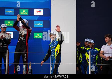 Imola, Bologne, Italie. 20 avril 2025. Valentino ROSSI (ITA) célèbre la deuxième place au Championnat du monde d'Endurance FIA WEC 6 heures d'Imola 2025 sur le circuit international Enzo et Dino Ferrari (crédit image : © Luca Martini/ZUMA Press Wire) USAGE ÉDITORIAL SEULEMENT ! Non destiné à UN USAGE commercial ! Crédit : ZUMA Press, Inc/Alamy Live News Banque D'Images