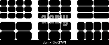 Ensemble de formes rectangulaires divisées en parties égales. Modèles de collage, story-board ou mood board, affiche ou bannière, présentation ou brochure. Maquettes de galerie d'images ou d'album photo. Illustration vectorielle. Illustration de Vecteur