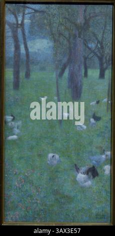 Gustav Klimt, après la pluie (jardin avec poulets en Agatha), 1899, Belvédère inférieur, Vienne, Autriche Banque D'Images