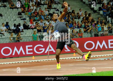 27 août 2016 - St Denis, Seine St Denis, France - Keshorn WALCOTT (TTO) est classé cinquième du lancer de javelot avec 82,40 contes masculins lors de la réunion de l'IAAF Diamond League au stade de France à Saint-Denis (crédit image : © Pierre Stevenin via ZUMA Wire) Banque D'Images