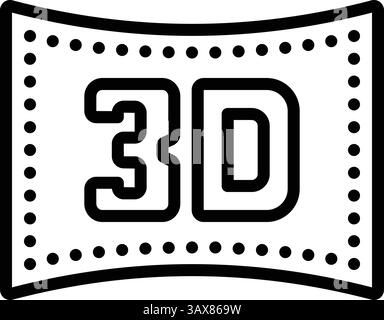 Icône pour le spectacle 3D, stéréoscopique Illustration de Vecteur