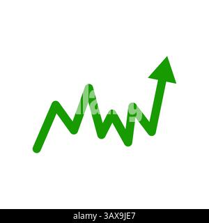 Concept de tendance de croissance de l'entreprise Green Line flèche ascendante Illustration de Vecteur