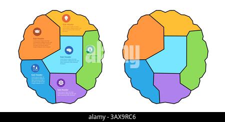 Brainstorming infographique élément coloré illustration de conception de pensée cérébrale Illustration de Vecteur