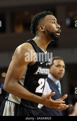 23 décembre 2016 ; Chestnut Hill, ma, États-Unis ; la garde de Providence Friars Jalen Lindsey (21 ans) réagit pendant la seconde moitié d'un match de basket-ball de la NCAA entre les Providence Friars et les Boston College Eagles au Conte Forum. Boston College bat Providence 79-67. Anthony Nesmith/Cal Sport Media(image de crédit : &copy ; Anthony Nesmith/CSM via ZUMA Wire) Banque D'Images
