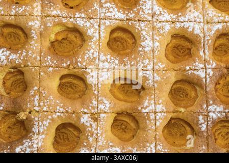 Gâteau en feuille aux abricots - gâteau aux fruits humide à base de pâte éponge Banque D'Images