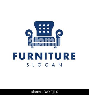 Simple chaise illustration vectorielle meubles logo Design Illustration de Vecteur