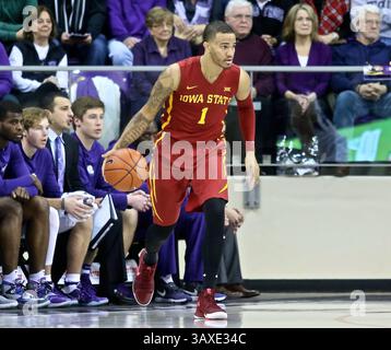 14 JANVIER 2017 : Nick Weiler-Babb (1), garde de l'État de l'Iowa, met en place un match de basket-ball NCAA entre les cyclones de l'État de l'Iowa et les grenouilles Horned de la TCU à Schollmaier Arena à Fort Worth Texas. TCU a vaincu les cyclones 84-77. Jeff Goldberg/CSM(image de crédit : &copy ; Jeff Goldberg/CSM via ZUMA Wire) Banque D'Images