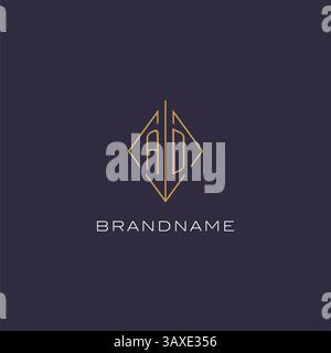 Lettre initiale AD logo monogramme avec le graphique vectoriel d'idées de conception de style losange losange Illustration de Vecteur