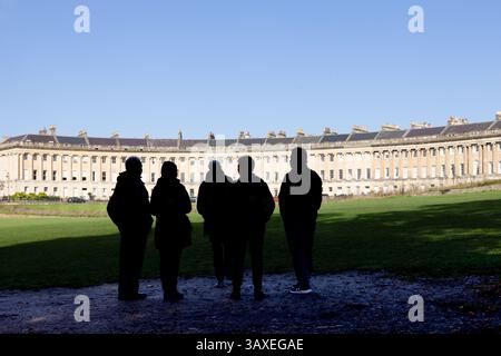 Royal Crescent, ville de Bath, Somerset, Angleterre, Royaume-Uni Banque D'Images