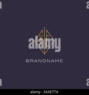 Lettre initiale XE logo monogramme avec graphique vectoriel d'idées de conception de style losange losange Illustration de Vecteur