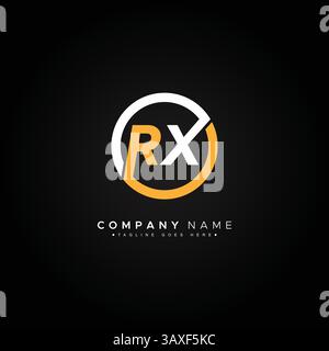 Logo vectoriel minimal RX - logo commercial simple pour monogrammes R et X. Illustration de Vecteur