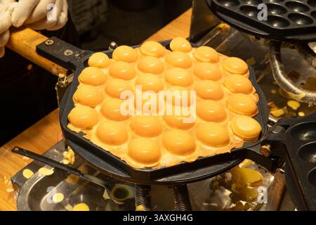 Gaufre aux œufs fraîche de style Hong Kong Banque D'Images