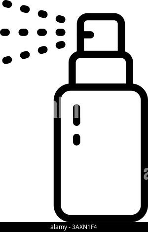 Icône de vaporisateur de bouteille. Symbole de style simple. Déodorant, shampooing sec, pompe, emballage plastique antiseptique, liquide, propre, soins de beauté, concept de soins capillaires. Sortie Illustration de Vecteur