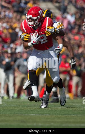 24 septembre 2016 - Piscataway, New Jersey, U. S - Rutgers Scarlet Knights Running Back JUSTIN GOODWIN (32) lors d'un match au High point solutions Stadium de Piscataway, NJ (crédit image : © Mark Smith via ZUMA Wire) Banque D'Images