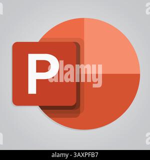 PowerPoint, icône, Microsoft, logo, bureau, vecteur, application, présentation, ordinateur, fichier, programme, symbole, travail, application, concept, document, Illustration de Vecteur