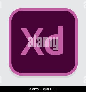 Icônes Adobe XD, logo officiel, icônes modifiables, signe et art vectoriel Illustration de Vecteur