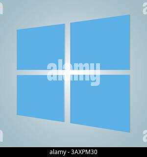 Icône bleue de fenêtre, signe d'icône de logo et art vectoriel Illustration de Vecteur