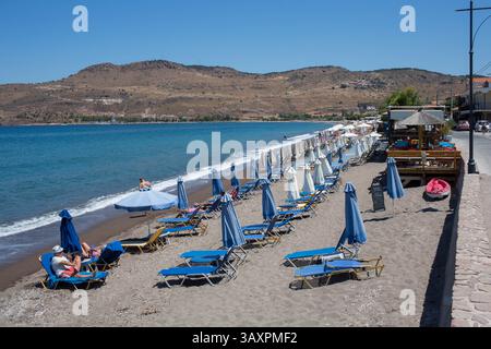 12 juillet 2016 - Levbos, Grèce - plages vides sur Levbos, Grèce en raison de l'afflux de réfugiés (crédit image : © ton Koene via ZUMA Wire) Banque D'Images