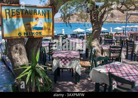 12 juillet 2016 - Levbos, Grèce - restaurants vides à Levbos, Grèce en raison de l'afflux de réfugiés (crédit image : © ton Koene via ZUMA Wire) Banque D'Images